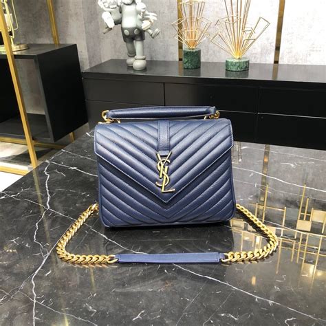 ysl medium college bag gold|saint laurent chevron bag.